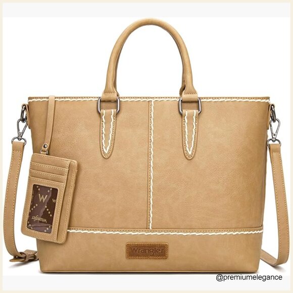 Spacious Tote Bag with Removable Card Holder Adjustable Strap Laptop